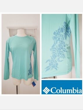 Columbia PFG Long Sleeve Tidal Tee in Sporty Floral Spray Sz L NWT